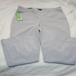 Hilary Radley Light Gray Women's Straight Leg Pants